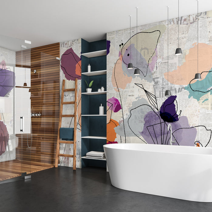 Carta da parati Decoupage moderno - bagno