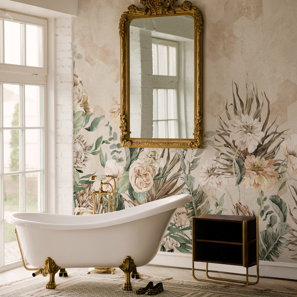 Carta da parati Giardino geometrico - bagno