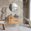 Carta da parati Geometric Palm beige bagno 2