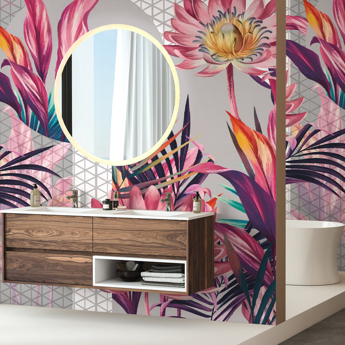 Carta da parati Eleganza Floreale - bagno