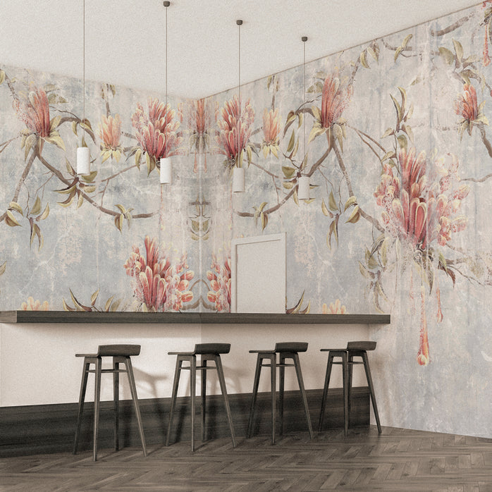 Carta da parati Affresco primaverile - esercizi commerciali