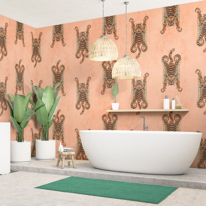 Carta da parati Tigre tibetana bagno 2