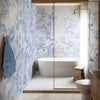 Carta da parati Pagode blu - bagno, box doccia