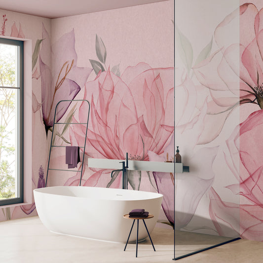 Carta da parati Ethereal - bagno, box doccia