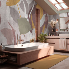 Carta da parati Silhouette floreale - bagno