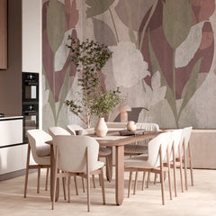 Carta da parati Silhouette floreale - cucina, sala da pranzo
