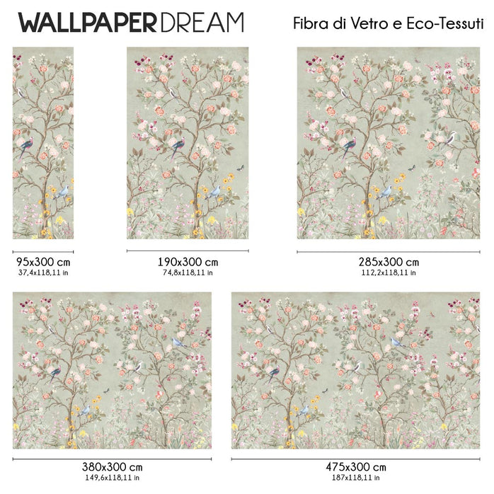 Carta da parati Roseto d'Oriente dimensioni Fibra di Vetro