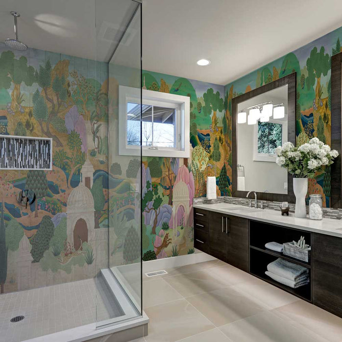 Carta da parati Neverending Journey - bagno, box doccia