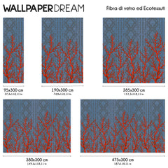 Carta da parati Damascato marino dimensioni Fibra di vetro