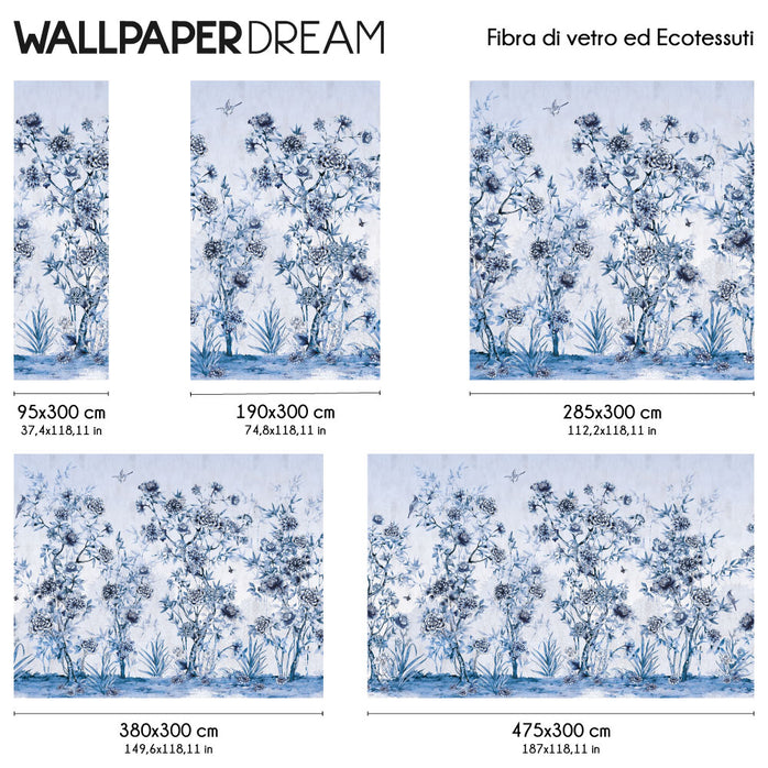 Carta da parati Blue Harmony dimensioni fibra di vetro