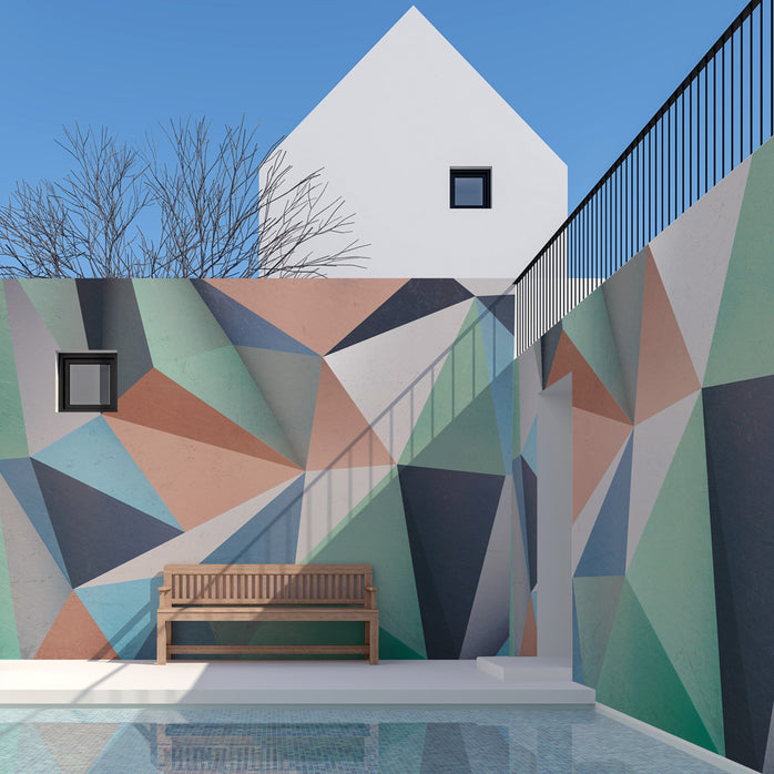Carta da parati Geometria pastello - per esterni