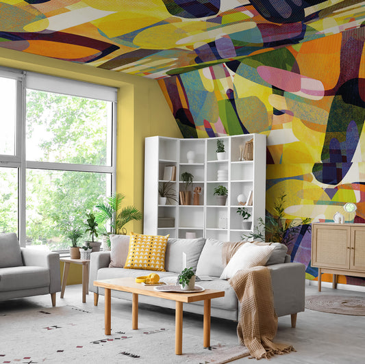 Carta da parati Carnevale dei colori - soffitto