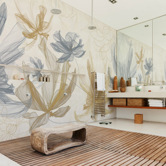 Carta da parati Fiori d'ombra - Bagno