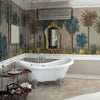 Carta da parati Surreal Palms - bagno | marrone 