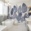 Carta da parati Exotic paradise - bagno, box doccia | blu