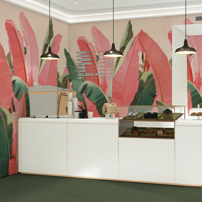 Carta da parati Tropic Pink - esercizi commerciali, locali pubblici