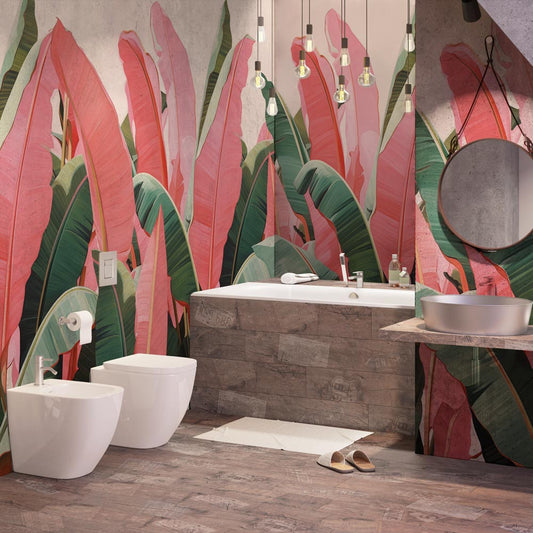 Carta da parati Tropic Pink - bagno