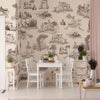 Carta da parati English Toile - cucina, esercizi commerciali | beige