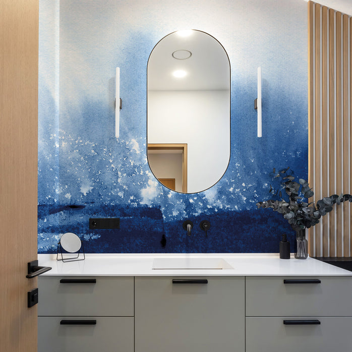 Carta da parati Blu indaco bagno 2