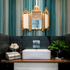 Carta da parati Blue stripes - bagno