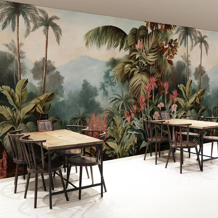 Carta da parati Eden tropicale - esercizi commerciali, sala da pranzo