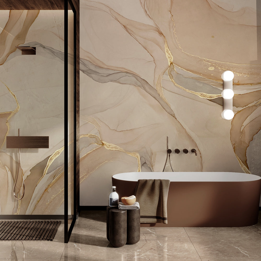 Carta da parati Venature - bagno, box doccia