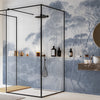 Carta da parati Pineta artistica - bagno, box doccia | blu