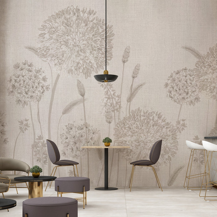 Carta da parati Soffioni eterei - esercizi commerciali, bar e ristoranti, sala da pranzo | beige