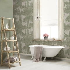 Carta da parati Vintage toile - bagno