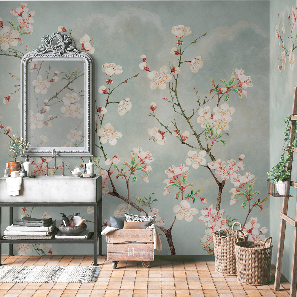 Carta da parati Fiori di ciliegio - bagno