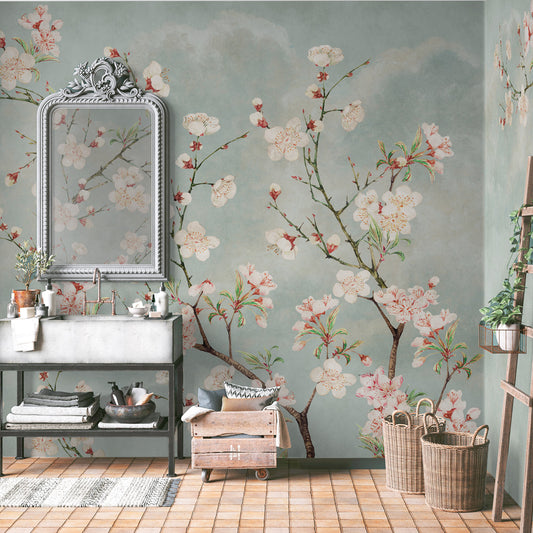 Carta da parati Fiori di ciliegio - bagno