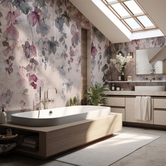 Carta da parati Fiori pendenti - bagno