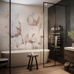 Carta da parati Fiocchi di cotone - bagno