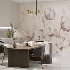 Carta da parati Fiocchi di cotone - cucina