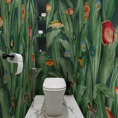 Carta da parati Vita nel blu - bagno