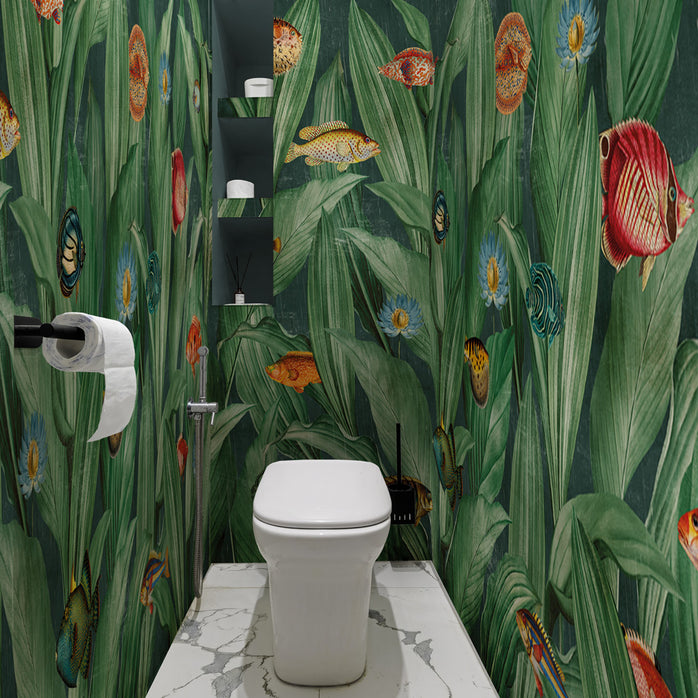 Carta da parati Vita nel blu - bagno