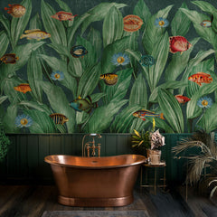 Carta da parati Vita nel blu - bagno