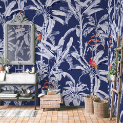Jungle in blue Wall mural