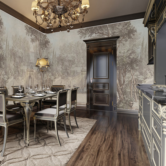 Carta da parati Cortile artistico - cucina, sala da pranzo