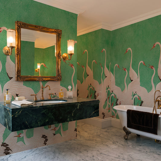 Carta da parati Aironi eleganti - bagno, box doccia