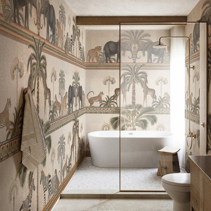 Carta da parati Fregio esotico - box doccia