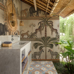 Carta da parati Fregio esotico - bagno, per esterni