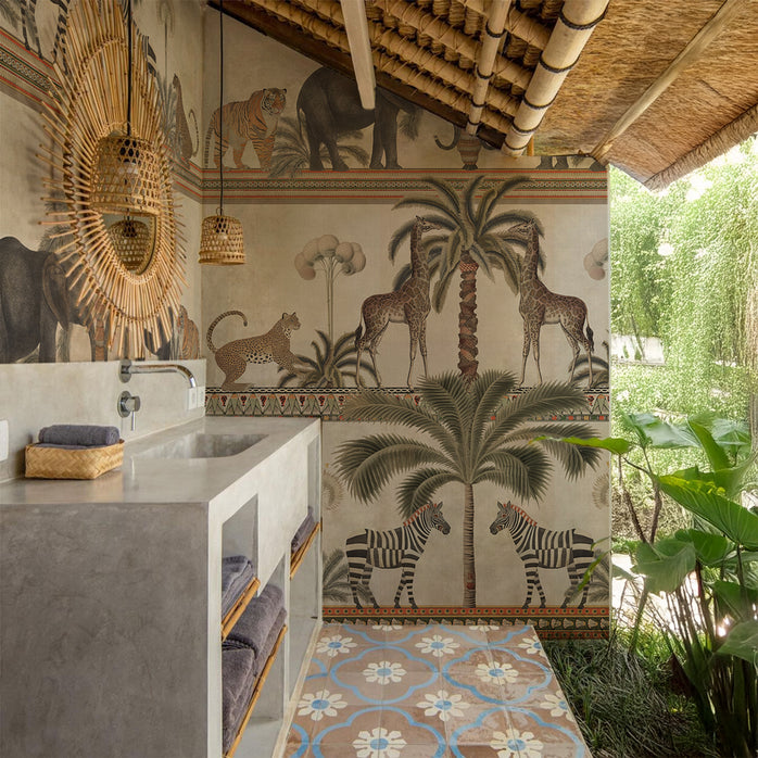 Carta da parati Fregio esotico - bagno, per esterni