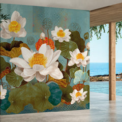 Carta da parati Collage floreale - ambienti esterni