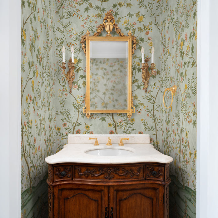 Carta da parati Chinoiserie di giada - bagno