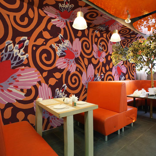 Carta da parati Optical orchidea - locali pubblici, esercizi commerciali