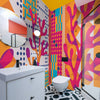 Carta da parati Coralli Pop - bagno, box doccia