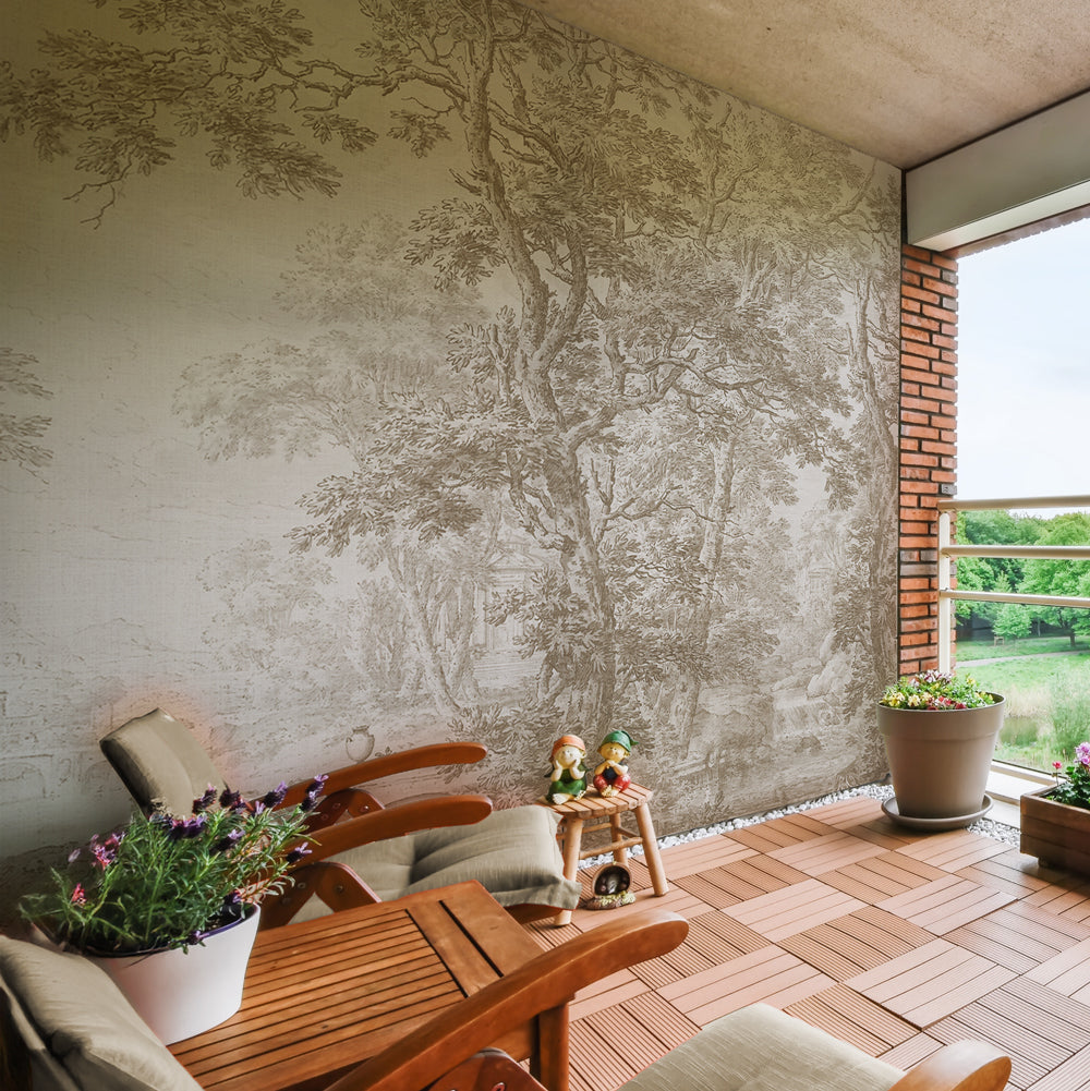 Carta da parati Foresta incisa - per esterni