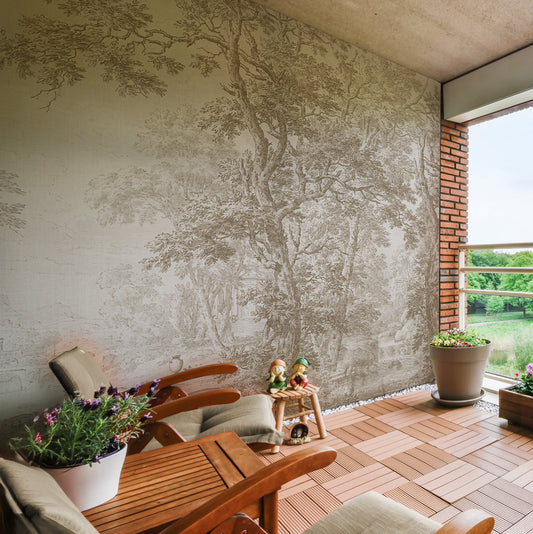 Carta da parati Foresta incisa - per esterni