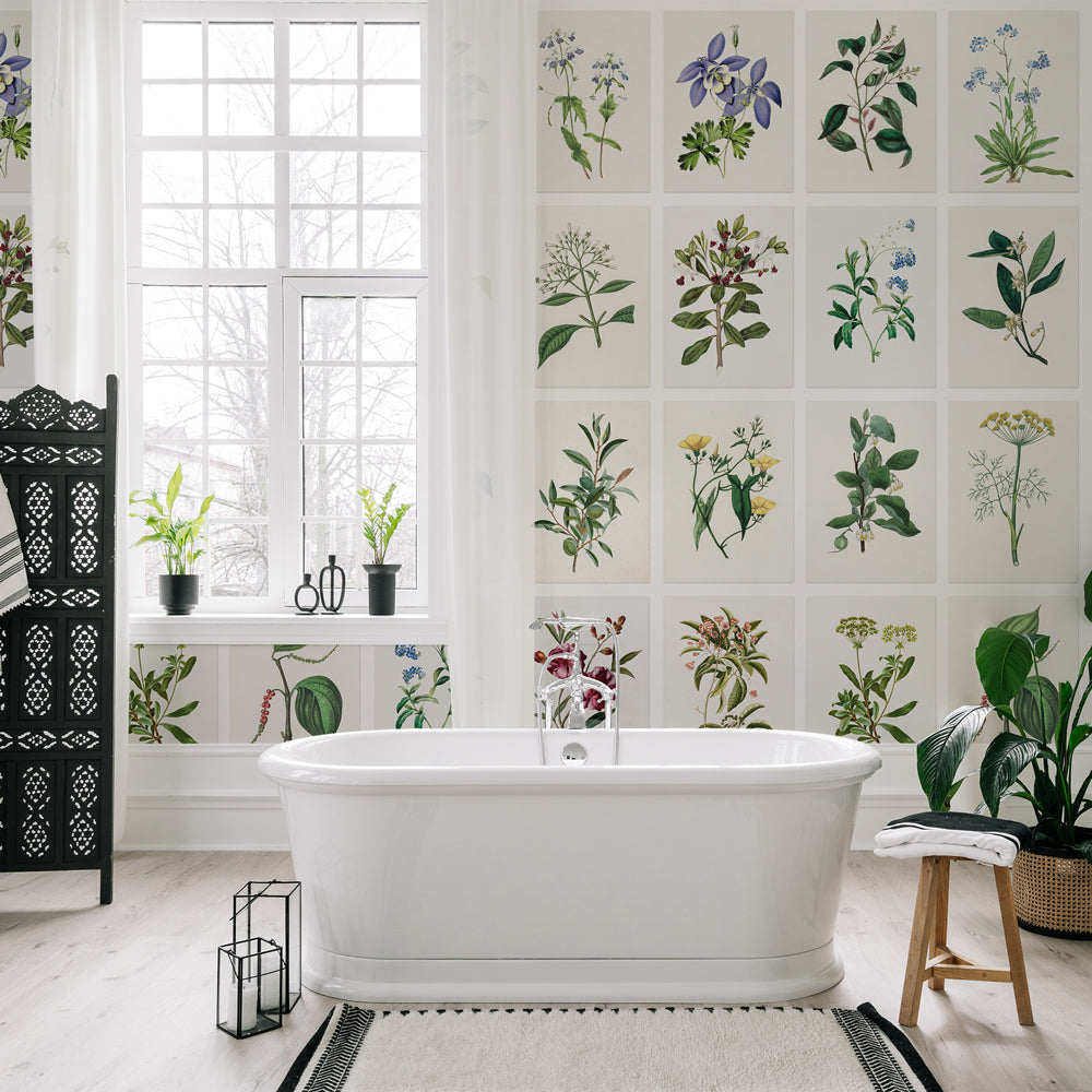 Carta da parati Tavole botaniche - bagno